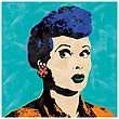 I Love Lucy Pop Art Turquoise Canvas Print
